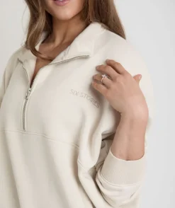 Wifey Quarter Zip Sweatshirt - Champagne