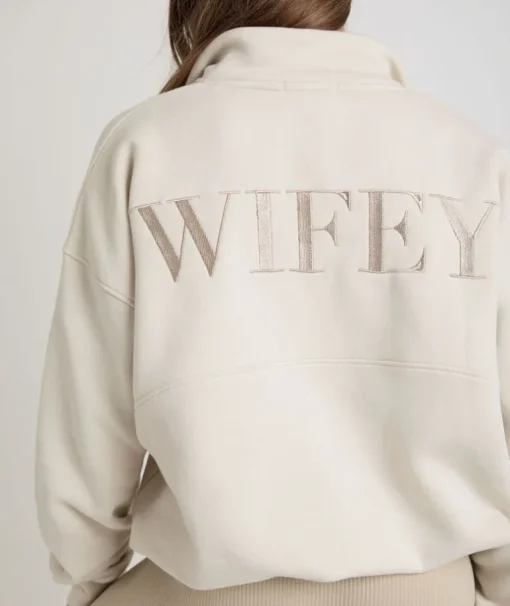 Wifey Quarter Zip Sweatshirt - Champagne