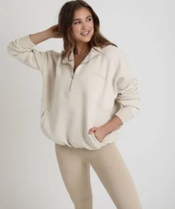 Wifey Quarter Zip Sweatshirt - Champagne