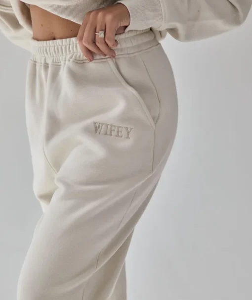 Wifey Statement Sweatpants - Champagne