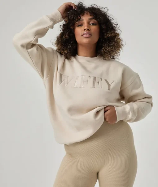 Wifey Statement Sweatshirt - Champagne