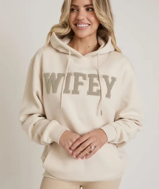 Wifey Teddy Hoodie - Champagne