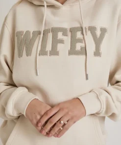 Wifey Teddy Hoodie - Champagne
