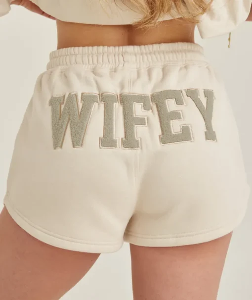 Wifey Teddy Shorts - Champagne