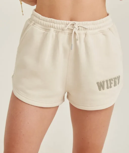 Wifey Teddy Shorts - Champagne