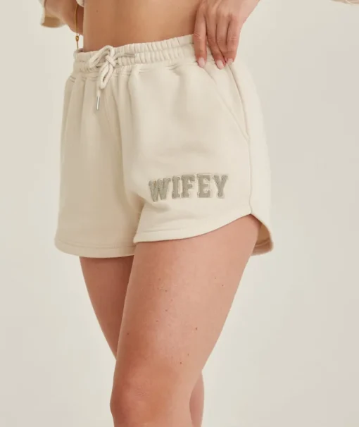 Wifey Teddy Shorts - Champagne