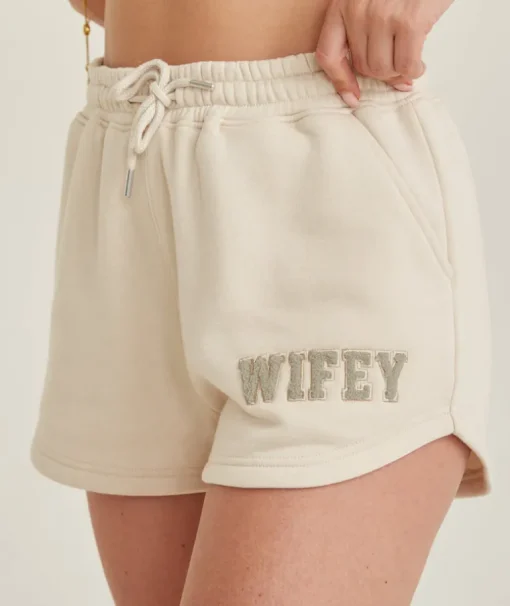 Wifey Teddy Shorts - Champagne