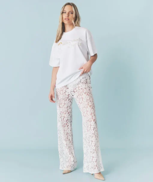 Wifey Wants a Spritz Beaded Tee - White